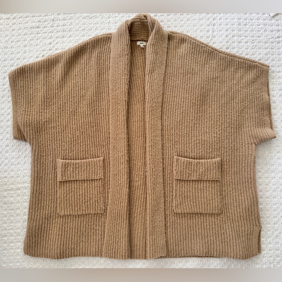 aerie Sweaters - Aerie Oversized Ribbed Knit Cardigan Sweater Tan Camel Open Front Medium